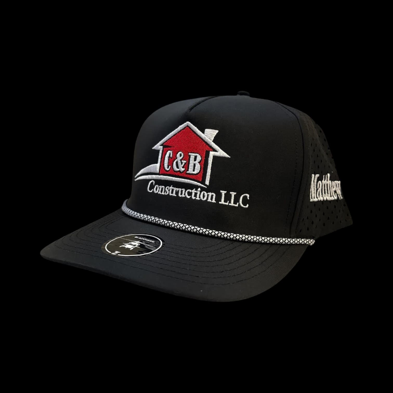 Black leather patch hat